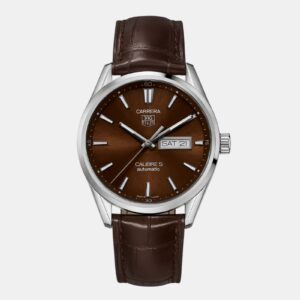 Tag Heuer Carrera Men’s Black Leather Strap Black Dial