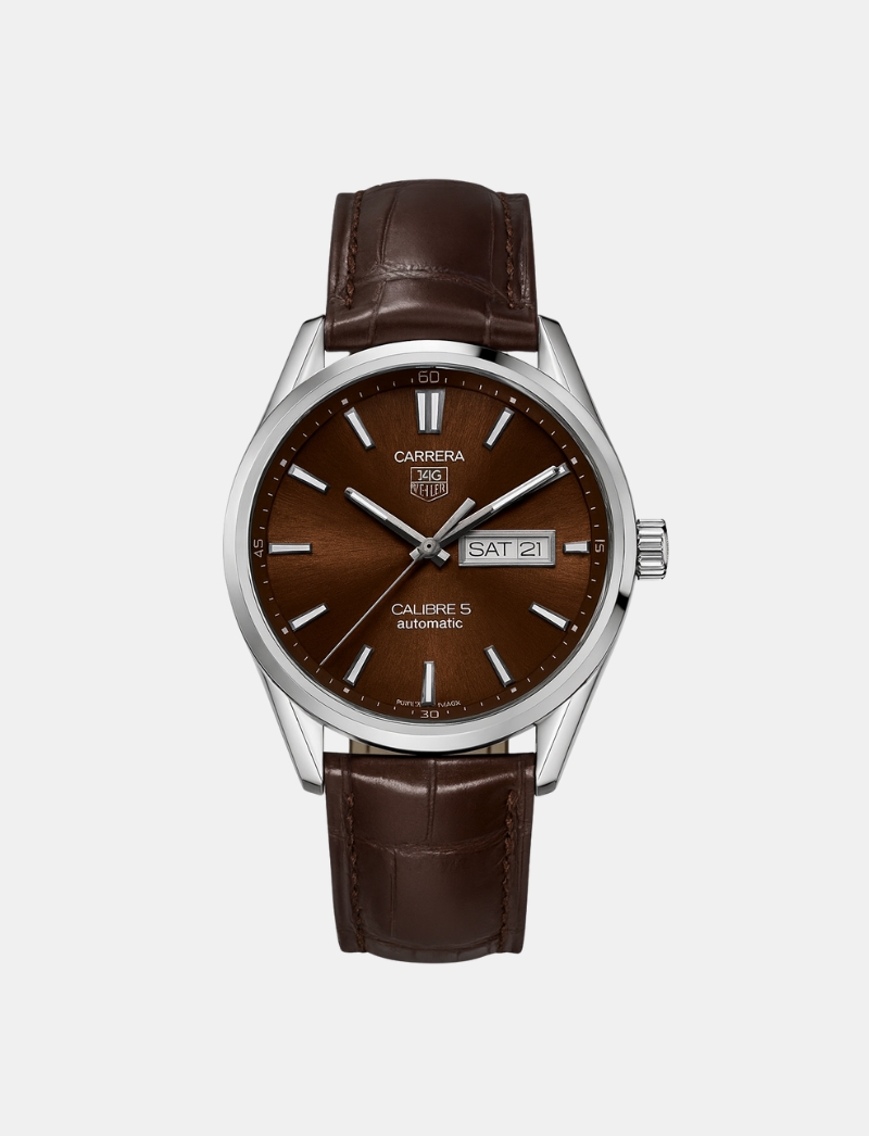 Tag Heuer Carrera Men’s Black Leather Strap Black Dial